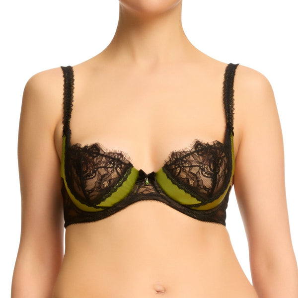 Glamcatcher Black & Olive Underwire Bra by Dita Von Teese