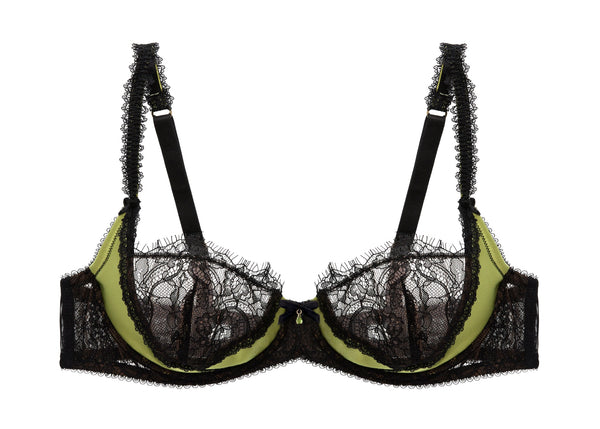 Glamcatcher Black & Olive Underwire Bra by Dita Von Teese