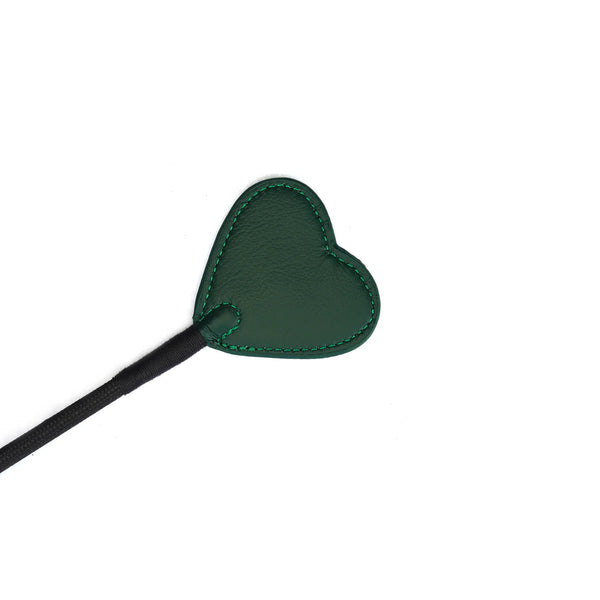Mossy Chic Leather Rding Crop with Heart-Shape Tip by Liebe Seele