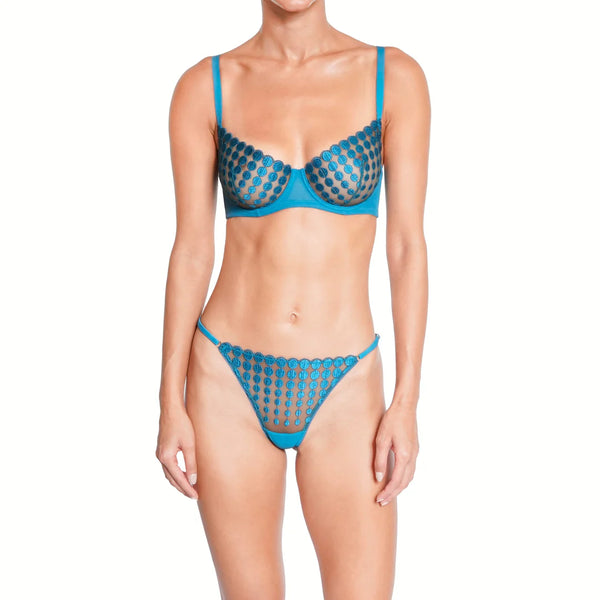 Deco Dots String Thong in Teal by HUIT