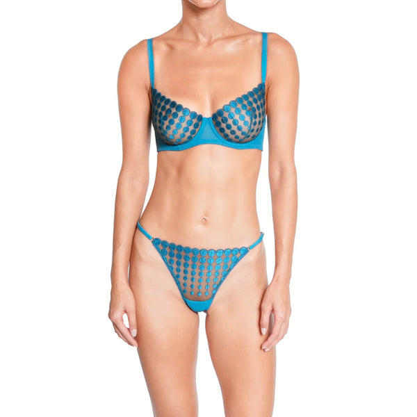 Deco Dots  Underwire Bra in Teal by HUIT