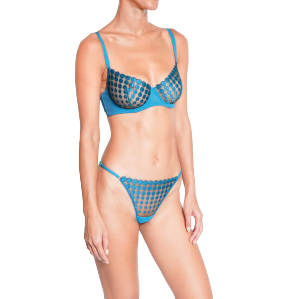 Deco Dots String Thong in Teal by HUIT