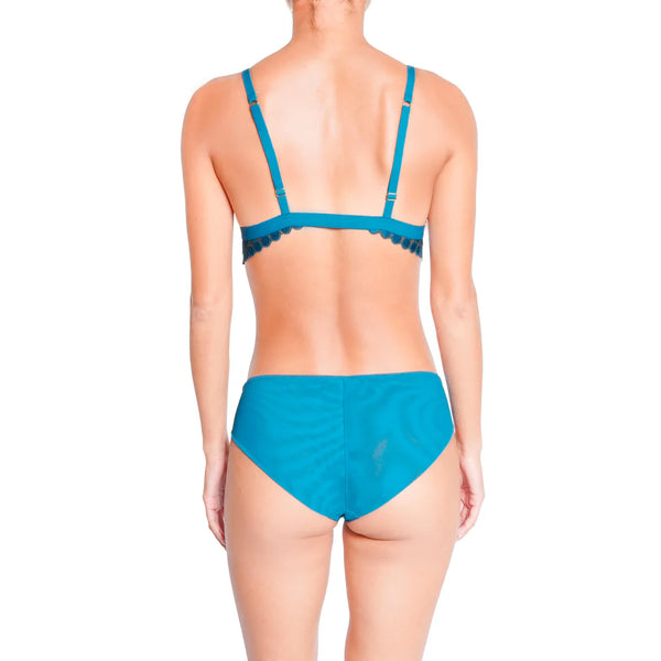 Deco Dots Non-Wired Bralette in Teal by HUIT
