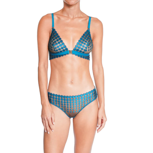Deco Dots Non-Wired Bralette in Teal by HUIT