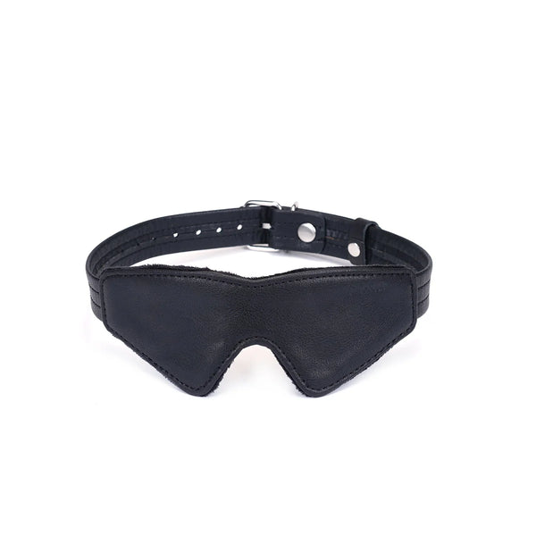 Black Bond Leather Blindfold with Soft Lining by Liebe Seele