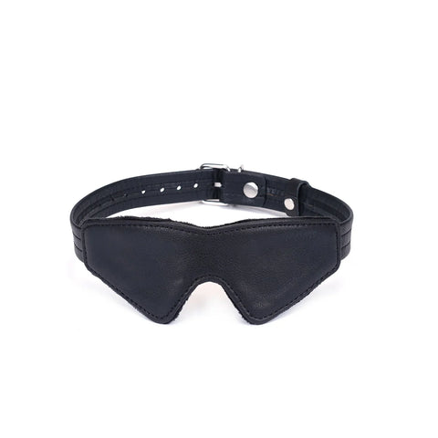 Black Bond Leather Blindfold with Soft Lining by Liebe Seele