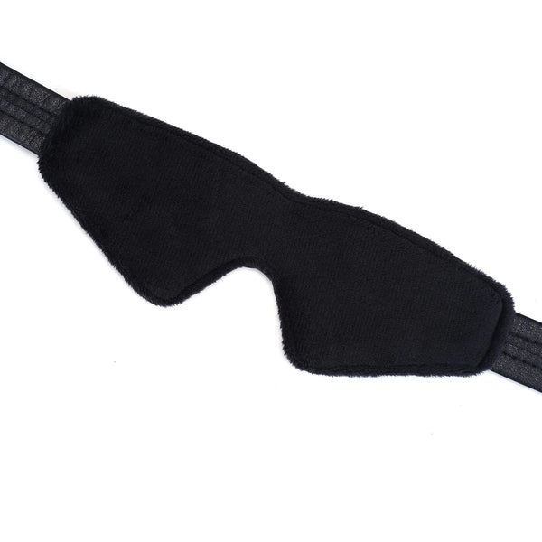 Black Bond Leather Blindfold with Soft Lining by Liebe Seele