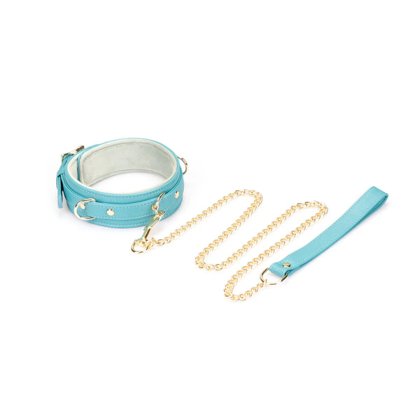 Siren's Cove: Lamb Leather Collar with Velvet Lining and Leash by Liebe Seele