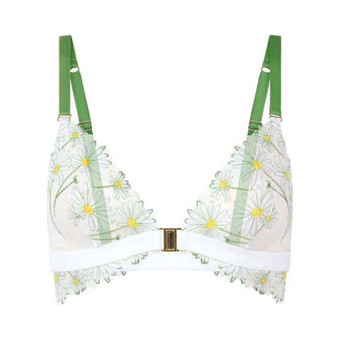 Dance of Flowers White & Apple Non-Wired Bralette by HUIT