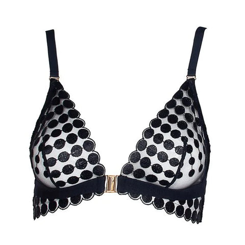 Deco Dots Black Non-Wired Bralette by HUIT