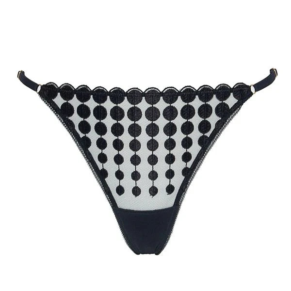 Deco Dots Black Thong by HUIT