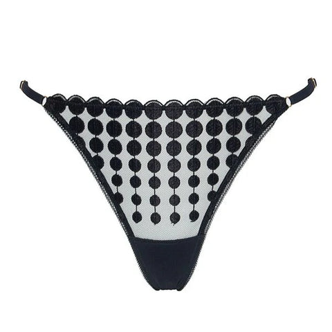 Deco Dots Black Thong by HUIT