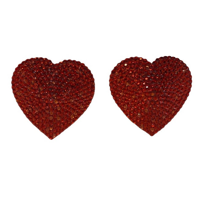 Orange Crystal Heart Nipple Pasties