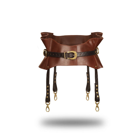 The Equestrian - Leather Bondage Waistbelt and Suspenders