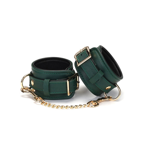 LIMITED EDITION Green Premium Leather Ankle Cuffs by Liebe Seele