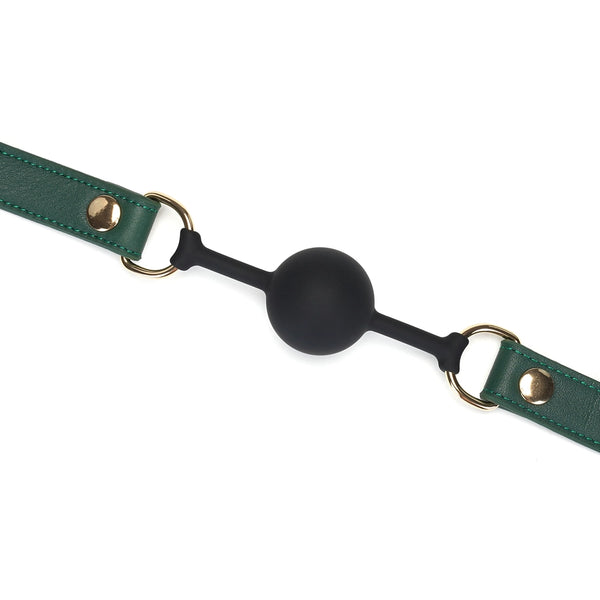 Mossy Chic Leather and Silicone Ball Gag by Liebe Seele