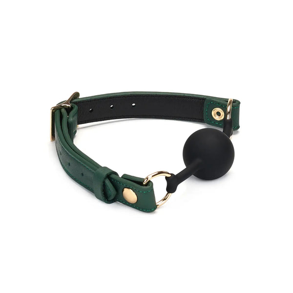 Mossy Chic Leather and Silicone Ball Gag by Liebe Seele