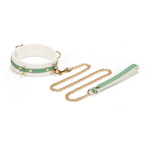 Fairy Green or Pink Leather Collar and Leash by Liebe Seele.