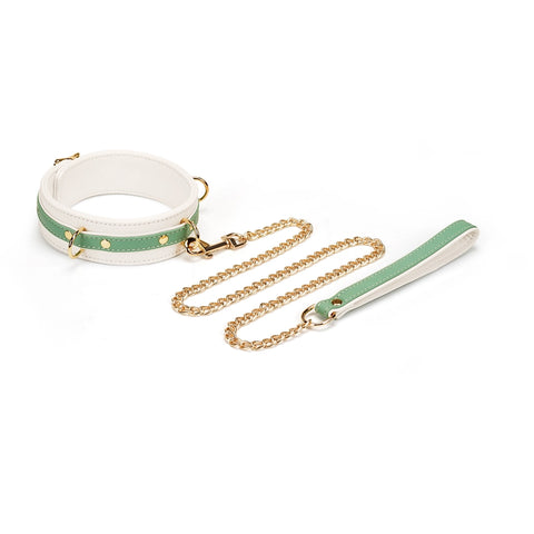 Fairy Green or Pink Leather Collar and Leash by Liebe Seele.