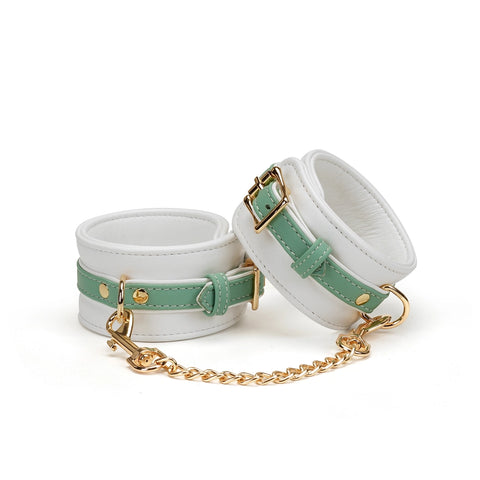 Fairy Green or Pink Leather Wrist Cuffs by Liebe Seele.