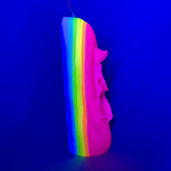 Handmade Pussy Candle Neon Rainbow