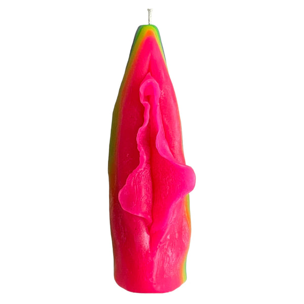 Handmade Pussy Candle Neon Rainbow