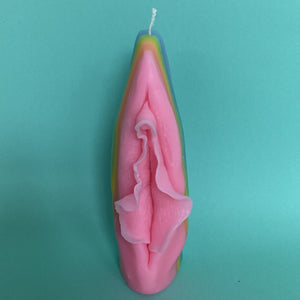 Handmade Pussy Candle Soft Rainbow