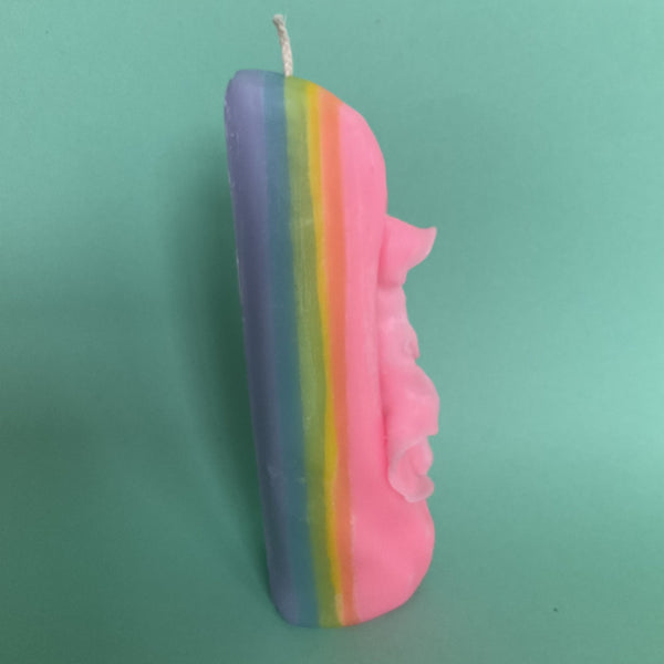 Handmade Pussy Candle Soft Rainbow