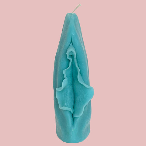 Handmade Pussy Candle Blue