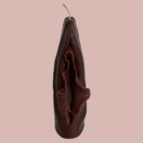 Handmade Pussy Candle Brown