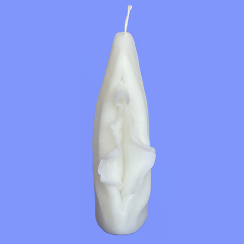 Handmade Pussy Candle White