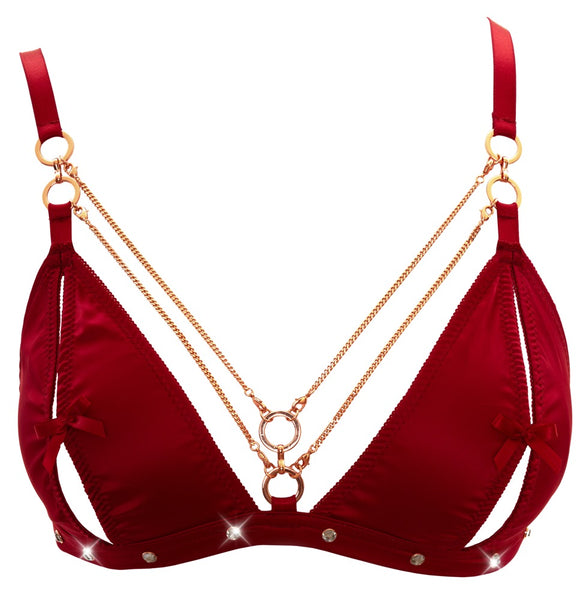 Abierta Fina- Khaleesi - 3 Piece Ouvert Bra, Thong and Suspender Set
