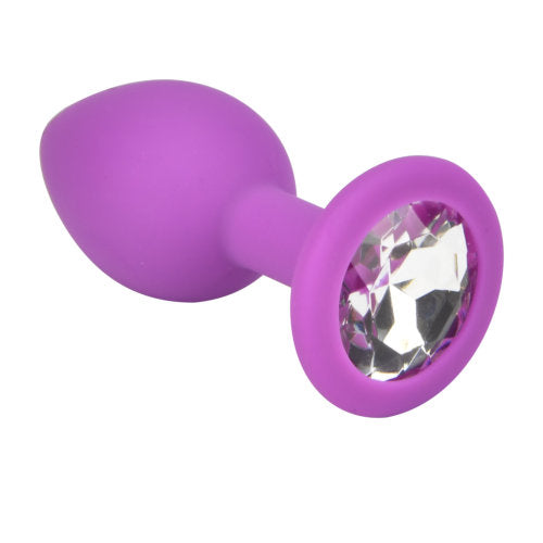 Loving Joy Jewelled Silicone Butt Plug Purple Small