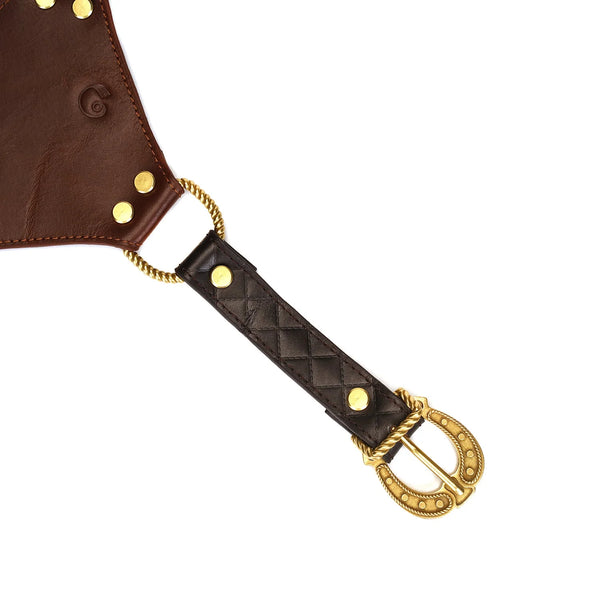 The Equestrian - Leather Panty with Gold Hardware