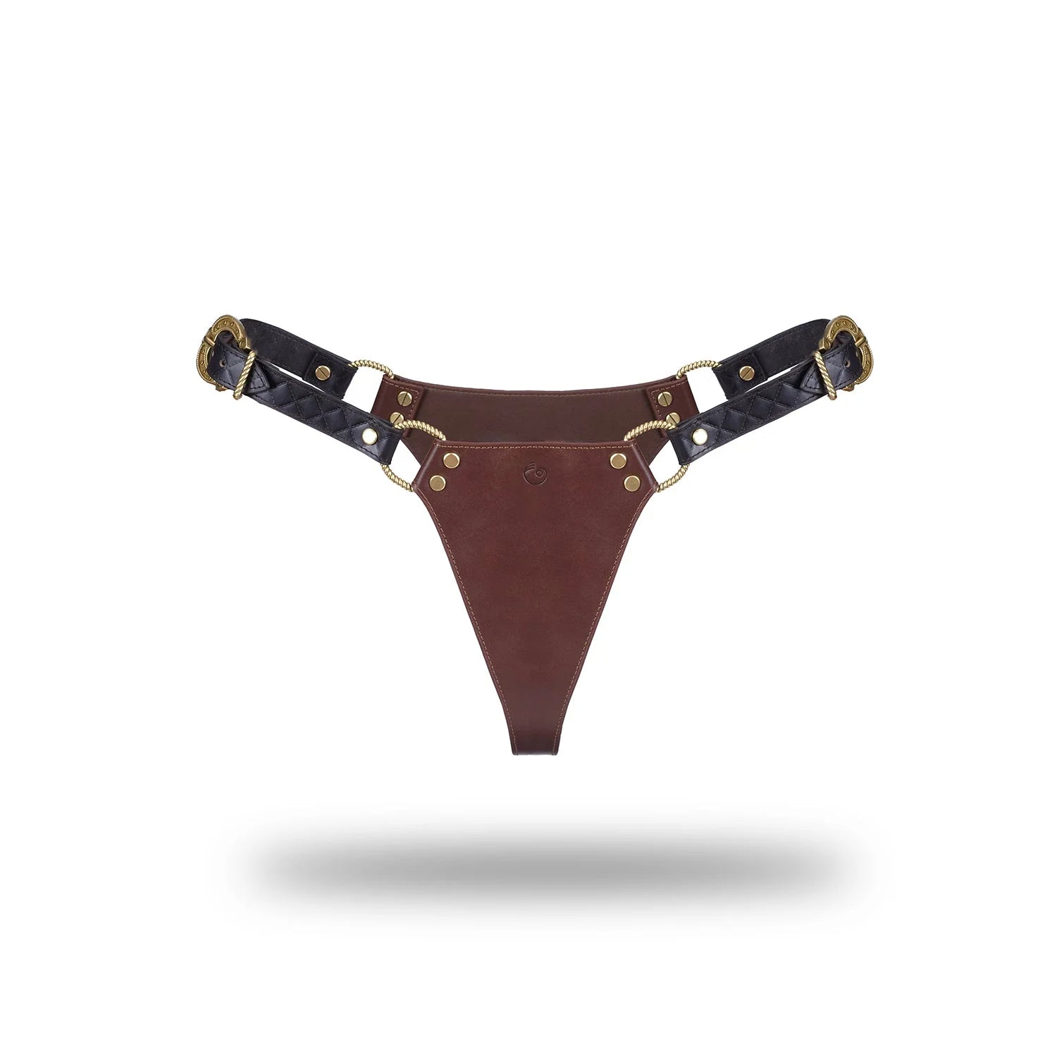 The Equestrian - Leather Panty with Gold Hardware