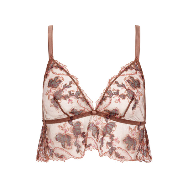 Prestige Poem Non-Wire Bralette in Chestnut by HUIT