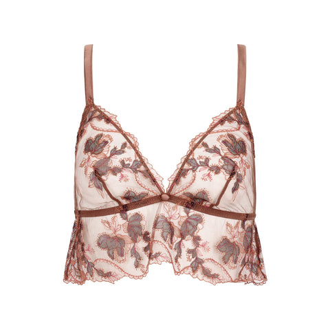 Prestige Poem Non-Wire Bralette in Chestnut by HUIT