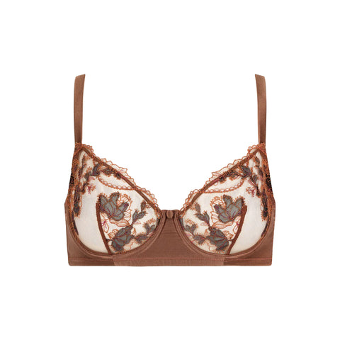 Prestige Poem Underwire Bra in Chestnut by HUIT