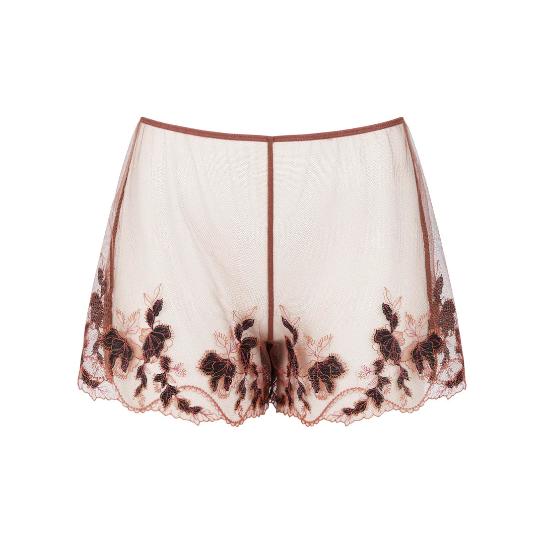 Prestige Poem Lace Shorts in Chestnut by HUIT