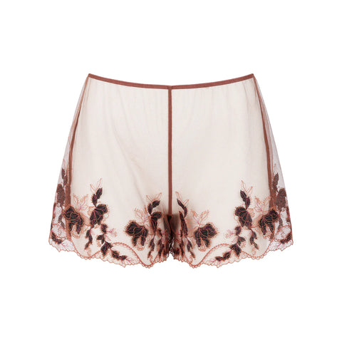 Prestige Poem Lace Shorts in Chestnut by HUIT