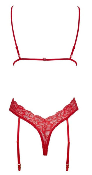 Fine Red Lace Suspender Body