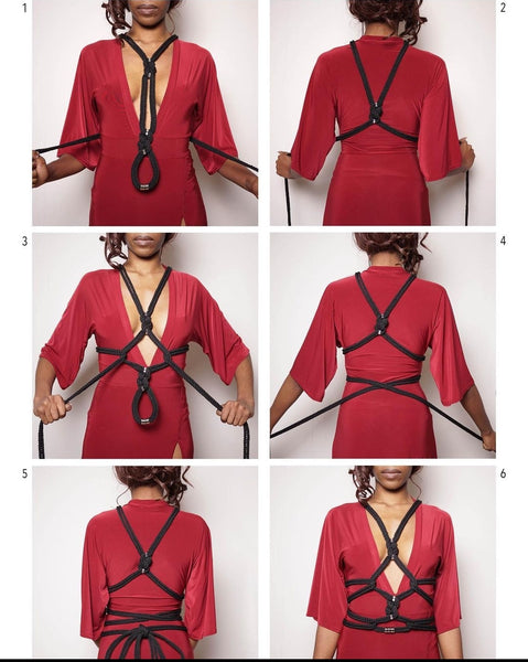 Self Tie Shibari Harness Red