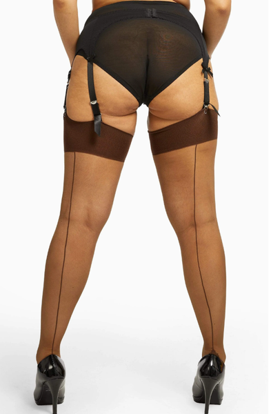 Playful Promises Seamed Stocking Dark Nude