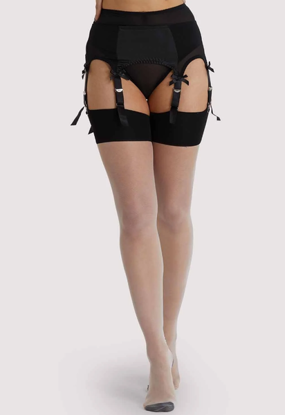 Playful Promises "Bow Back Seam Stockings Creme De Peche"