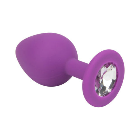 Loving Joy Jewelled Silicone Butt Plug Purple Medium