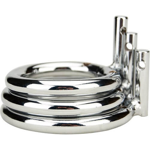 Spiral Stainless Steel Chastity Cock Cage with padlock