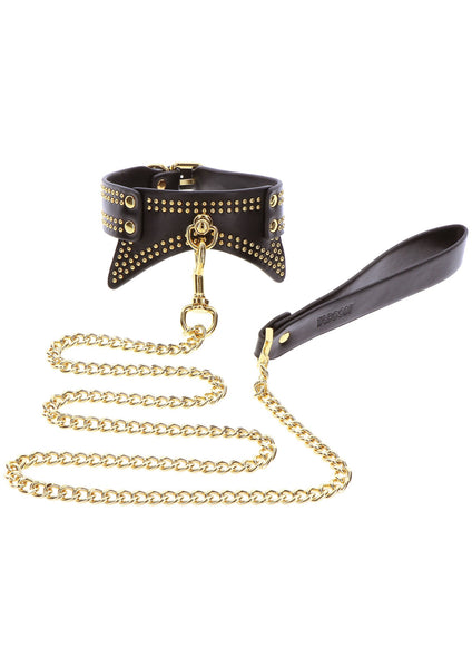 Gold Studded Collar and Leash VEGAN by Taboom