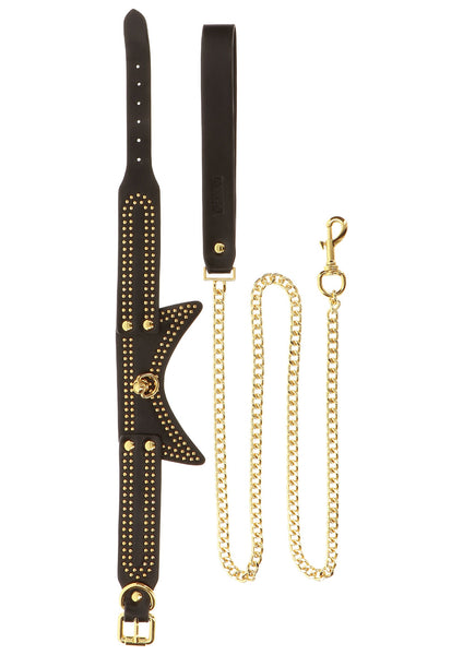 Gold Studded Collar and Leash VEGAN by Taboom