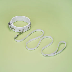 Fuji White Leather Collar by Liebe Seele