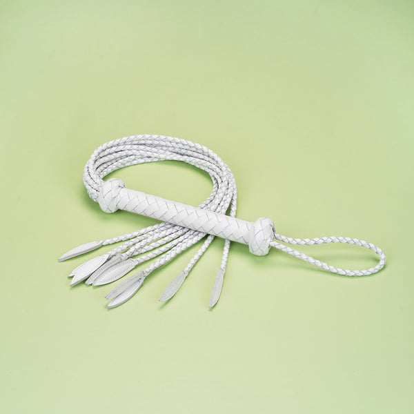 Fuji White Leather Cat O' Nine Tails by Liebe Seele